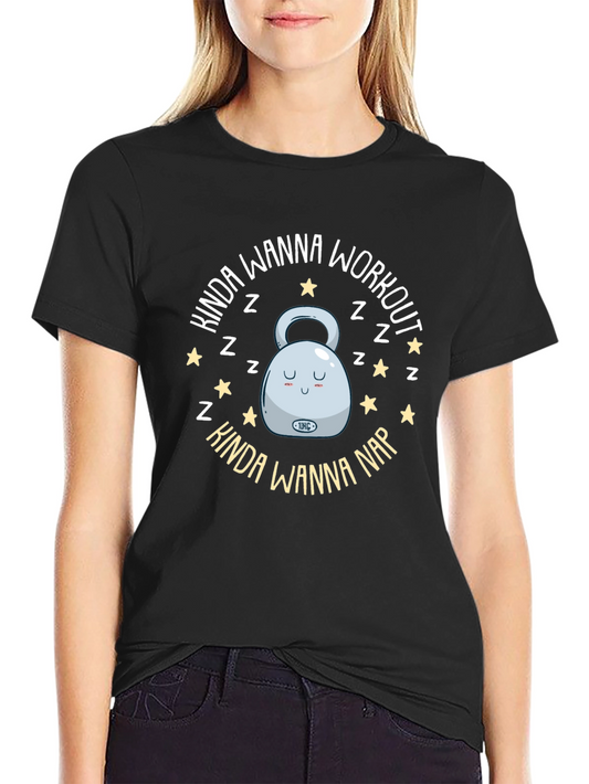 Kinda Wanna Workout Nap Black T-Shirt