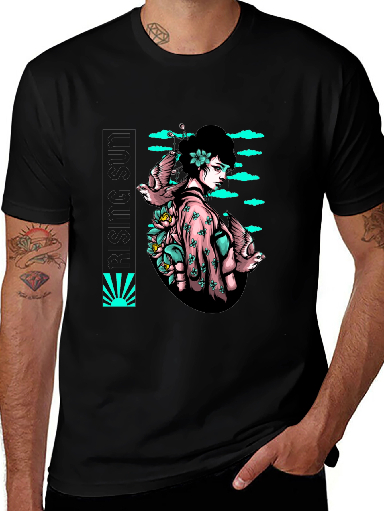 Geisha Bird T-Shirt - Unique Graphic Tee