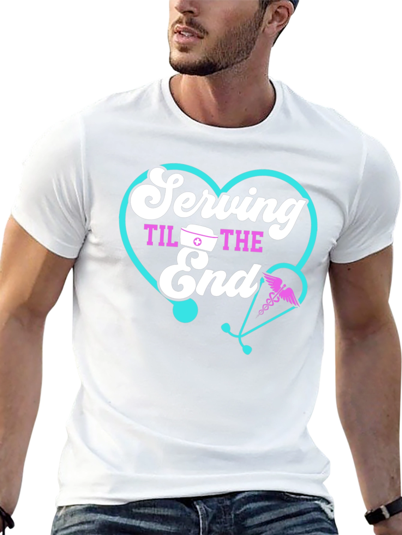 Serving Til The End Black T-Shirt - Nurse Appreciation