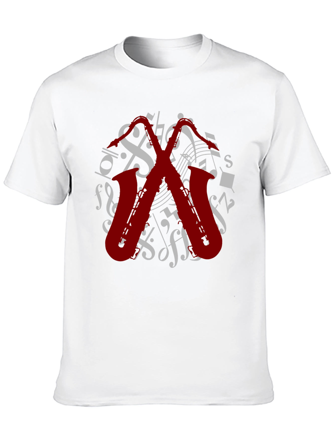 Musical Saxophone Graphic Tee - Black Cotton T-Shirt