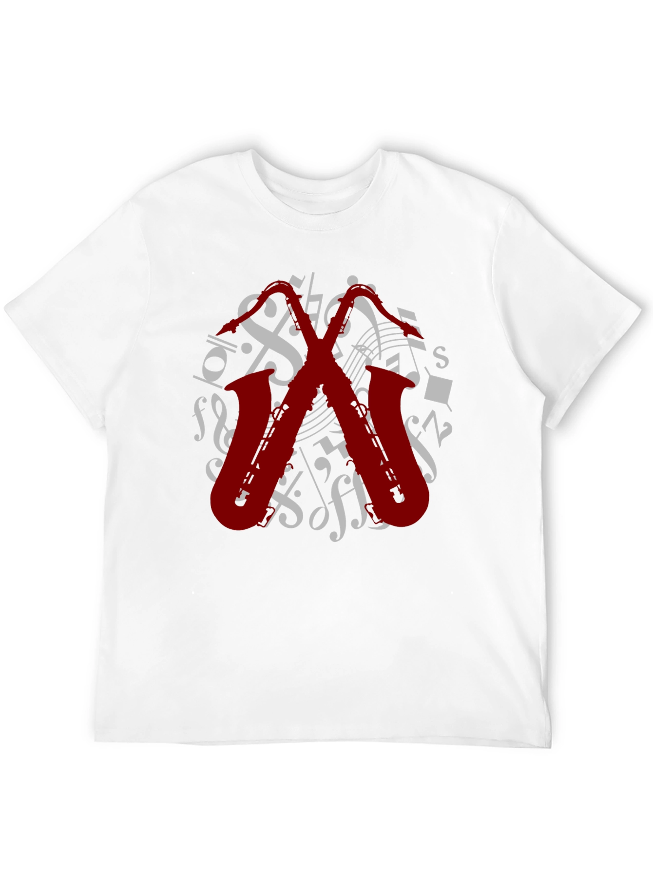 Musical Saxophone Graphic Tee - Black Cotton T-Shirt