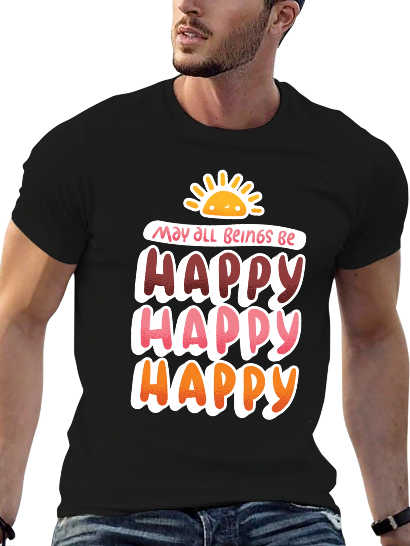 Happy Graphic Tee - May All Beings Be Happy