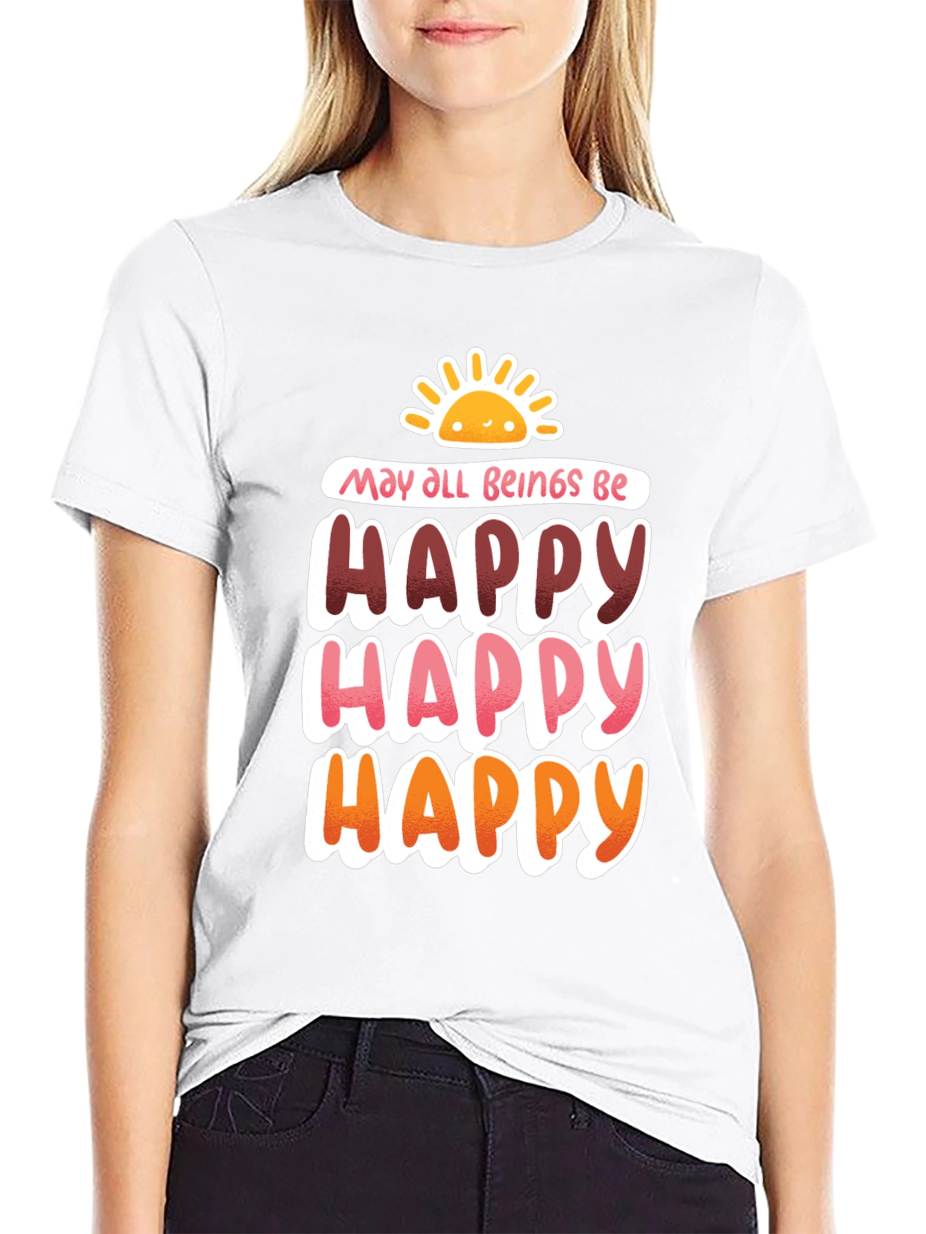 Happy Graphic Tee - May All Beings Be Happy