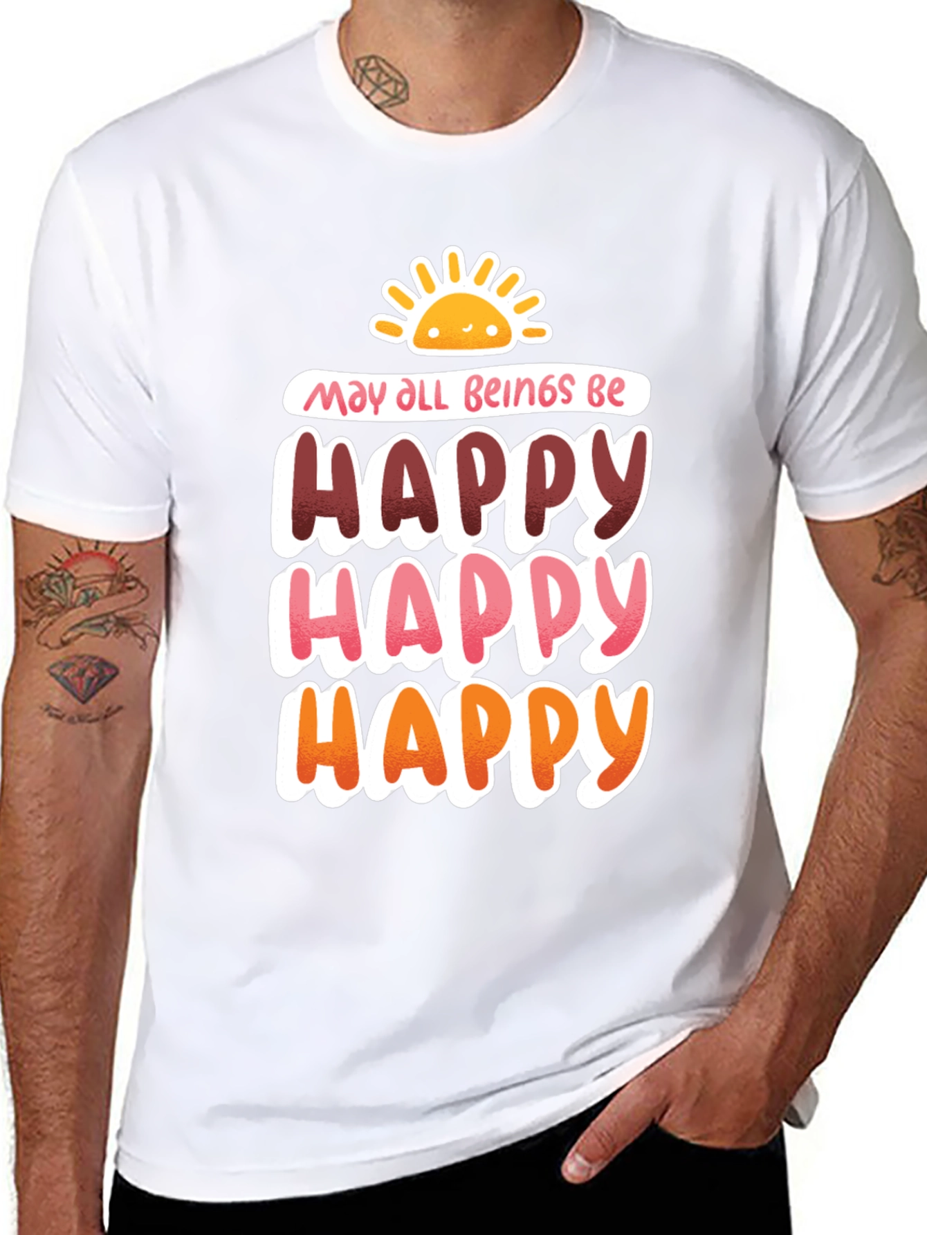 Happy Graphic Tee - May All Beings Be Happy