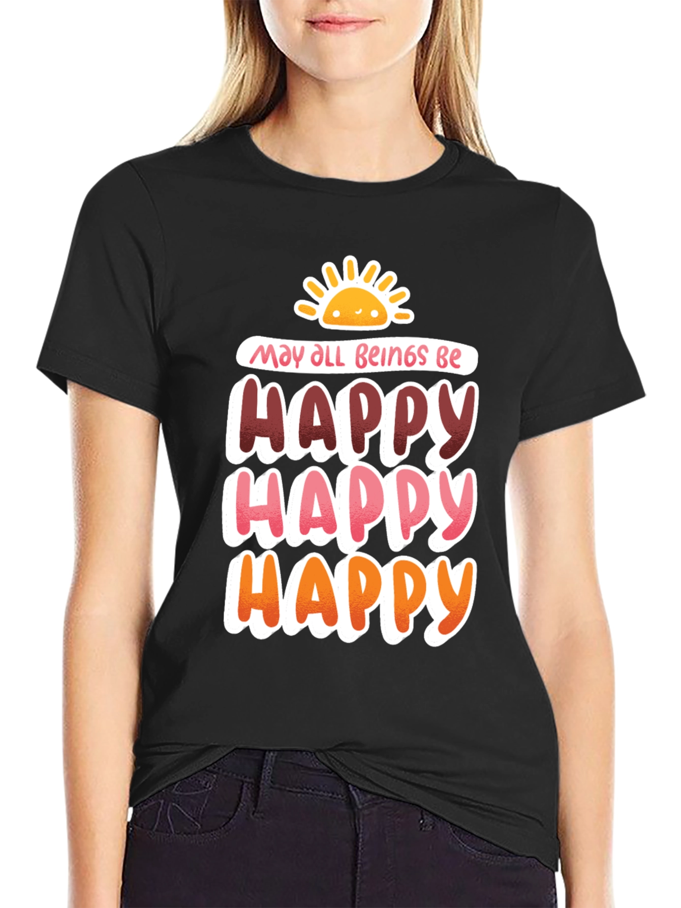 Happy Graphic Tee - May All Beings Be Happy