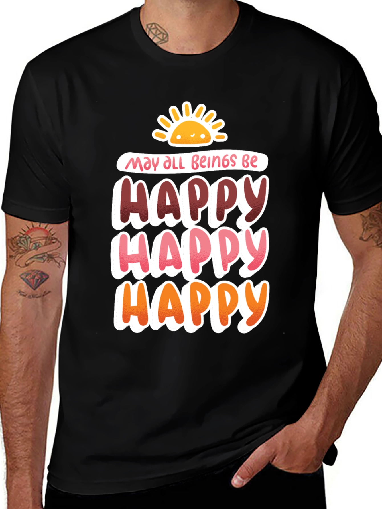 Happy Graphic Tee - May All Beings Be Happy