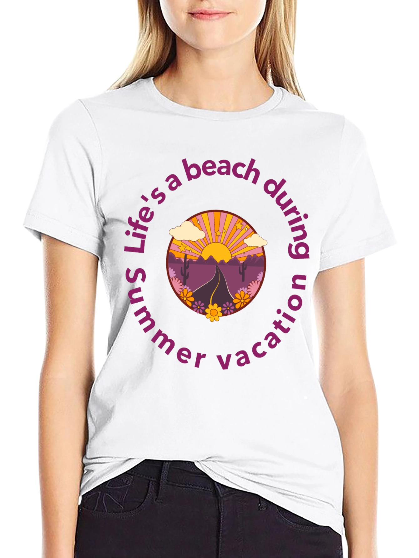 Retro Beach Vacation Graphic T-Shirt