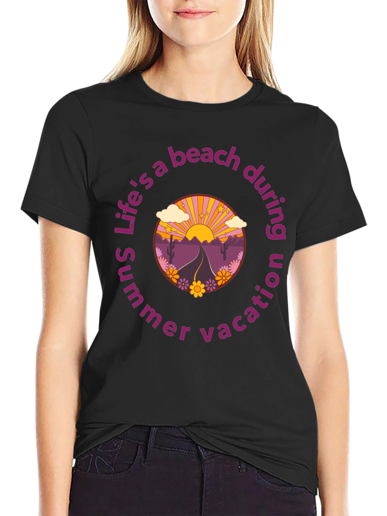 Retro Beach Vacation Graphic T-Shirt