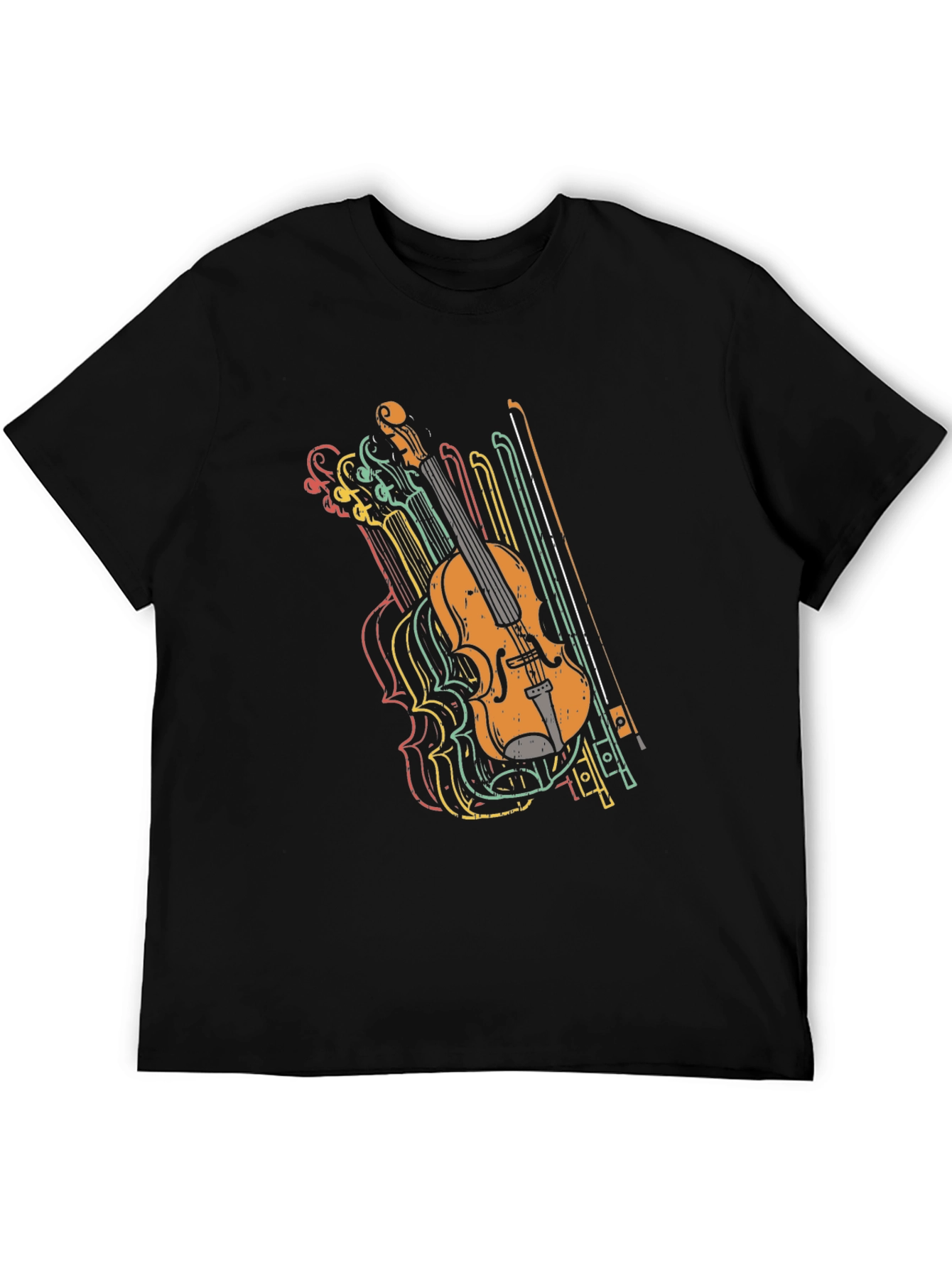 Retro Violin Graphic Tee - Music Lovers T-Shirt