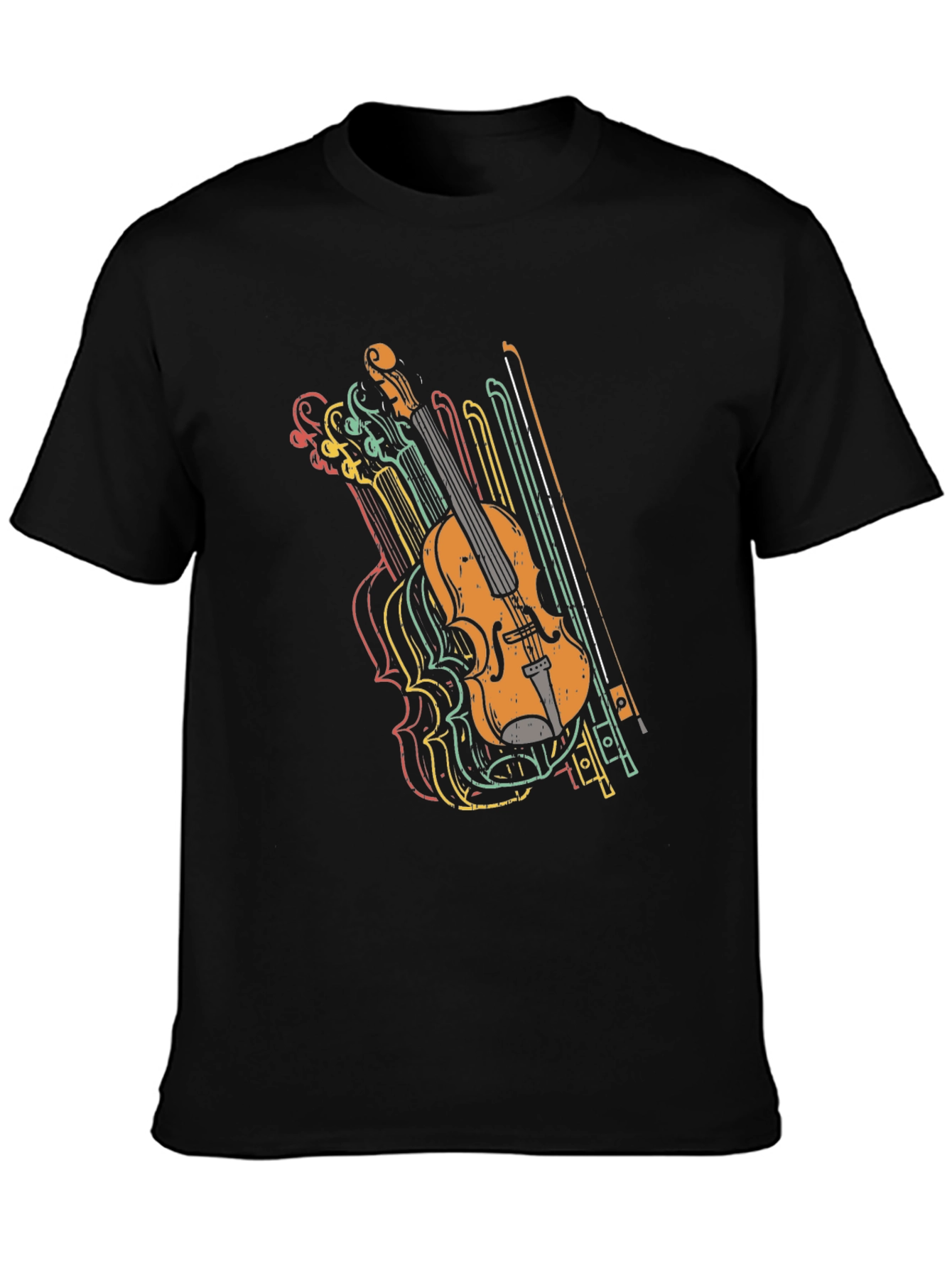 Retro Violin Graphic Tee - Music Lovers T-Shirt
