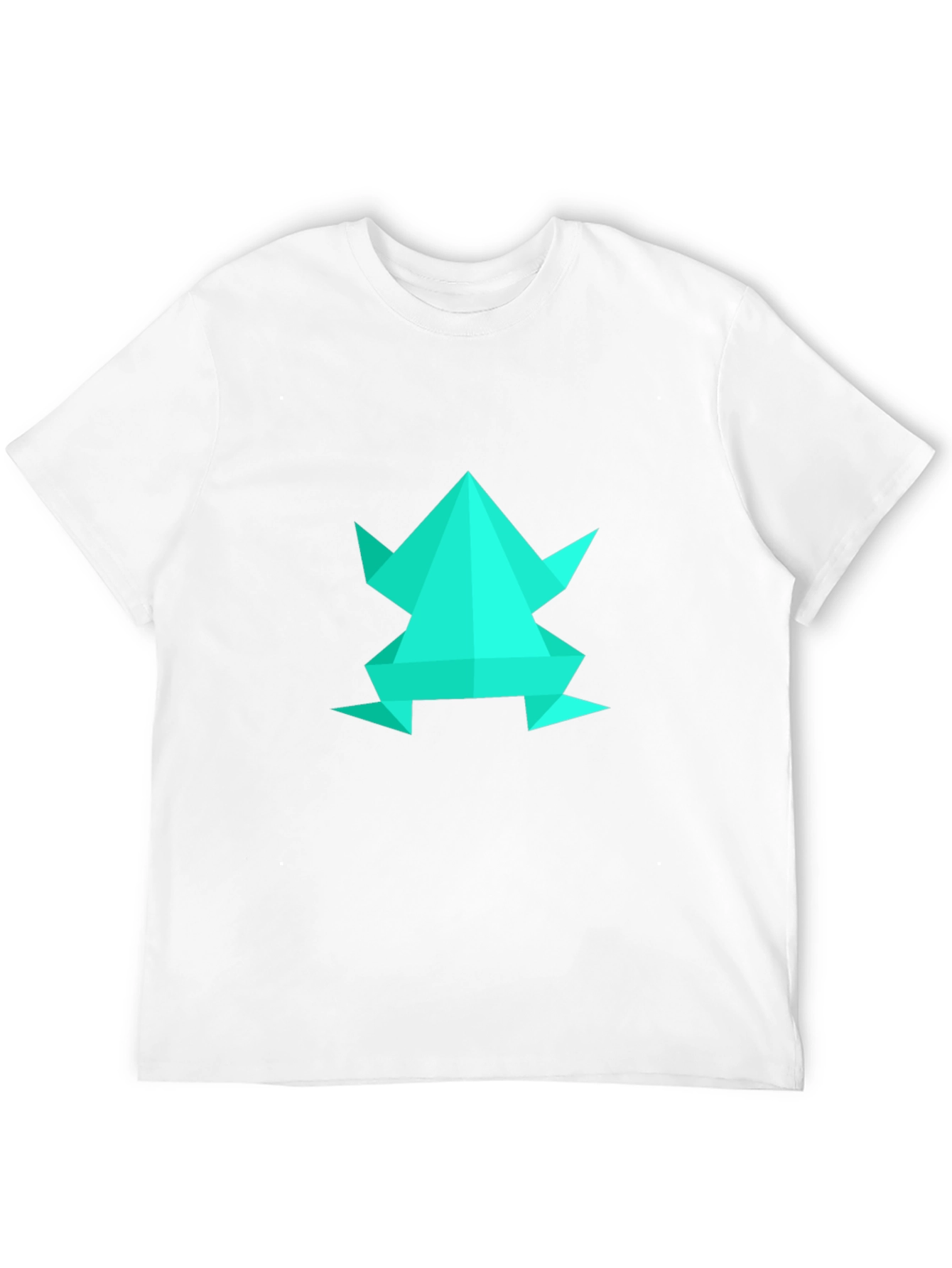 Geometric Frog Graphic Tee - Black Cotton Blend