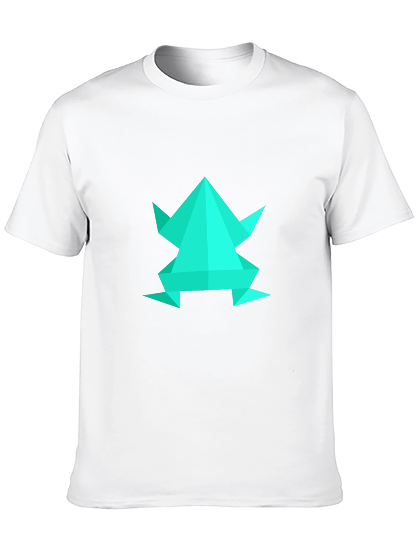 Geometric Frog Graphic Tee - Black Cotton Blend