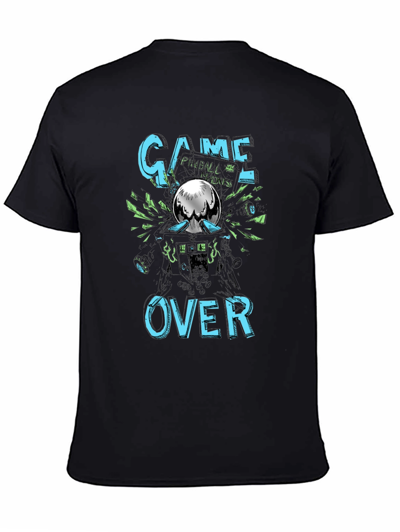 Game Over Pinball Madness Graphic Tee