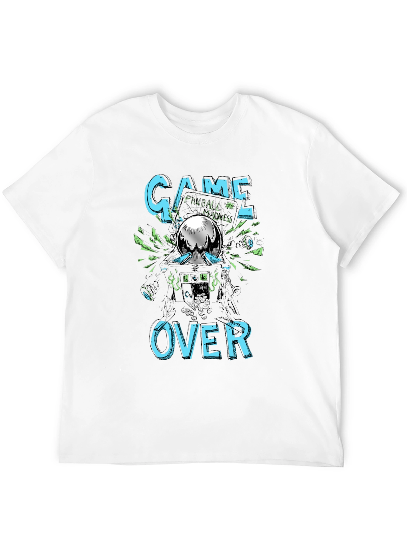 Game Over Pinball Madness Graphic Tee