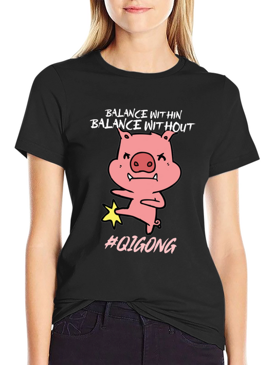Balance Within Funny Pig Qigong T-Shirt