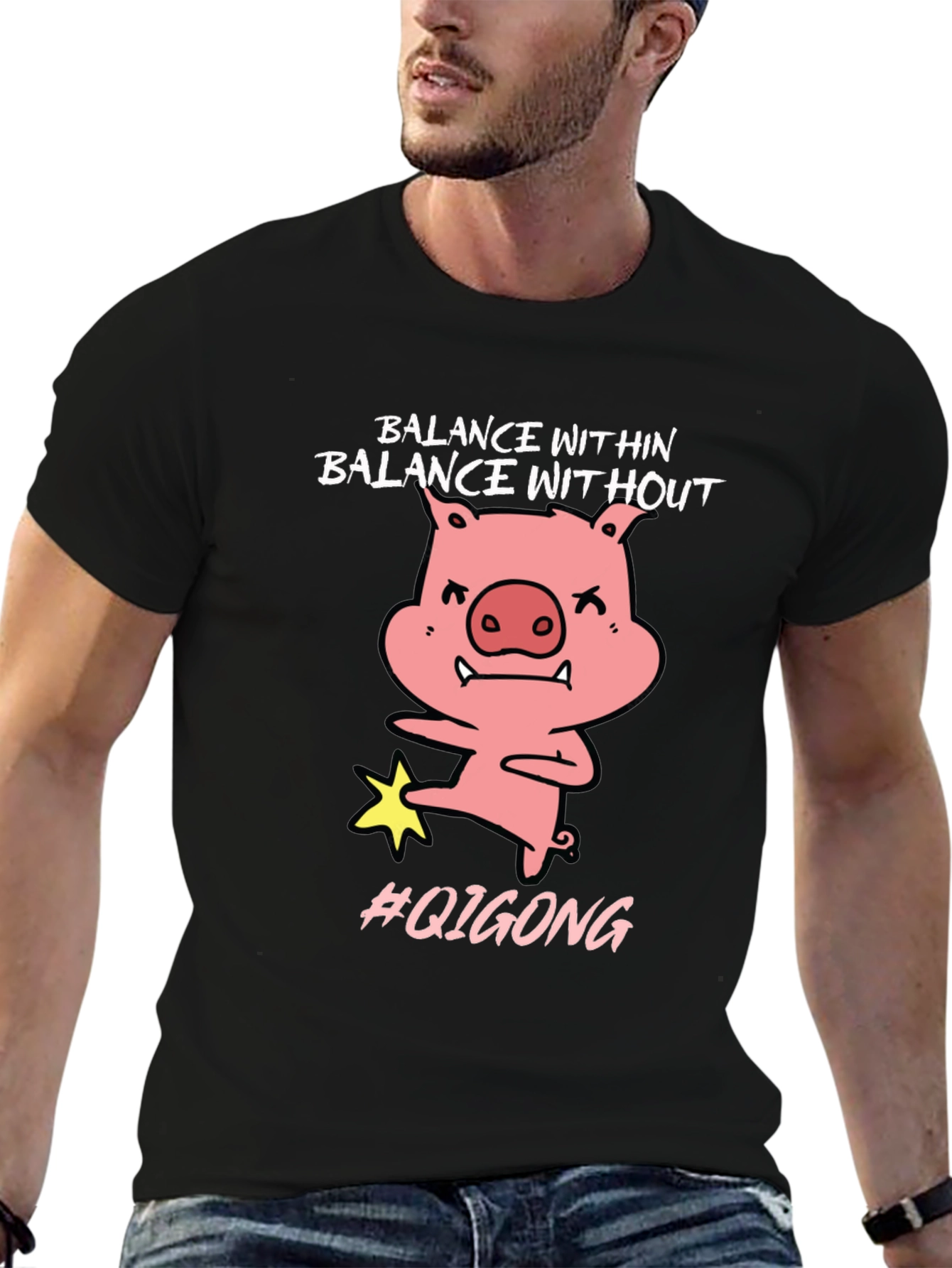 Balance Within Funny Pig Qigong T-Shirt