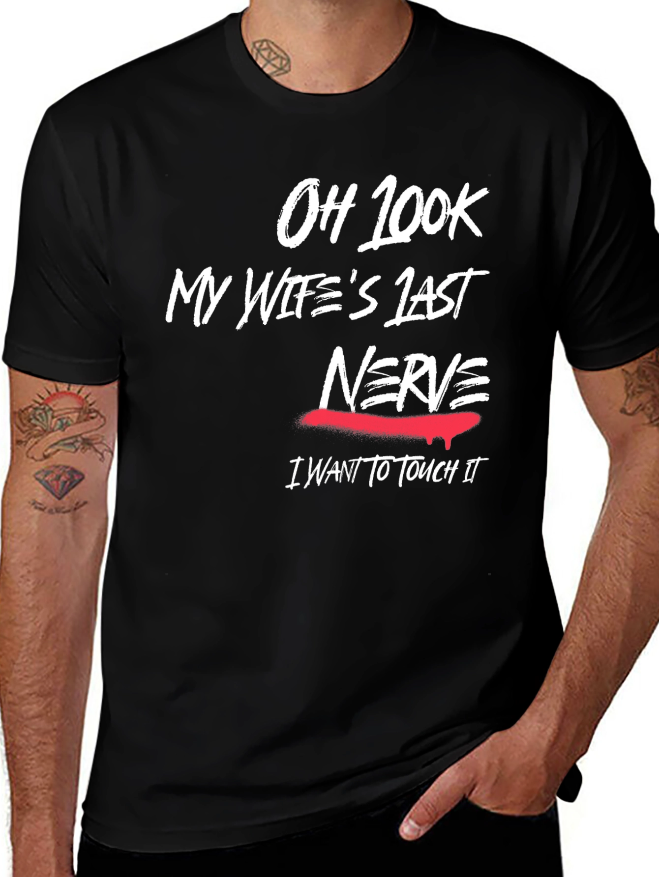 Humorous My Wifes Last Nerve Graphic T-Shirt
