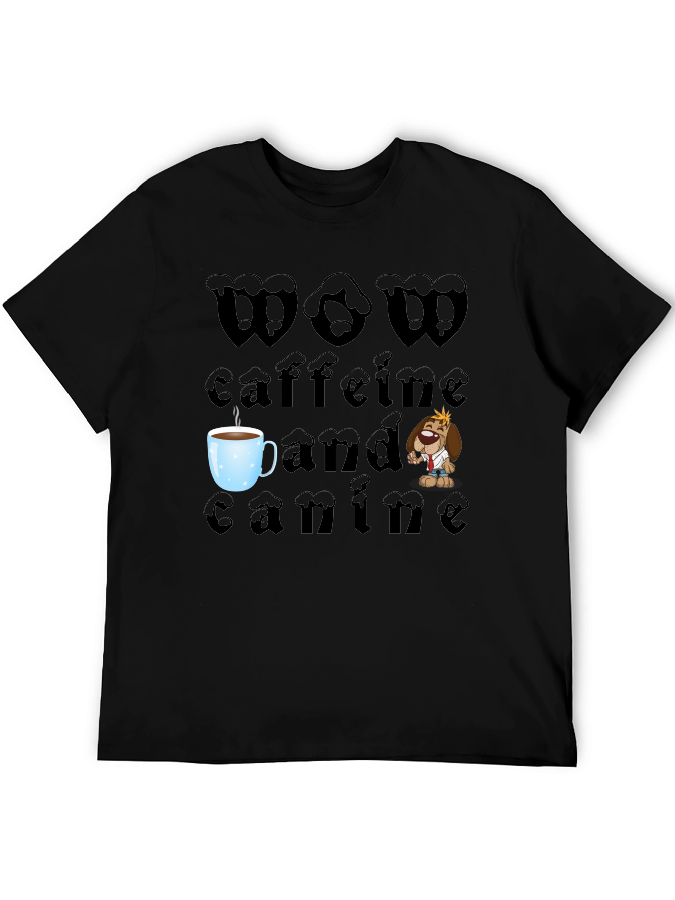 WOW Caffeine and Canine Graphic T-Shirt