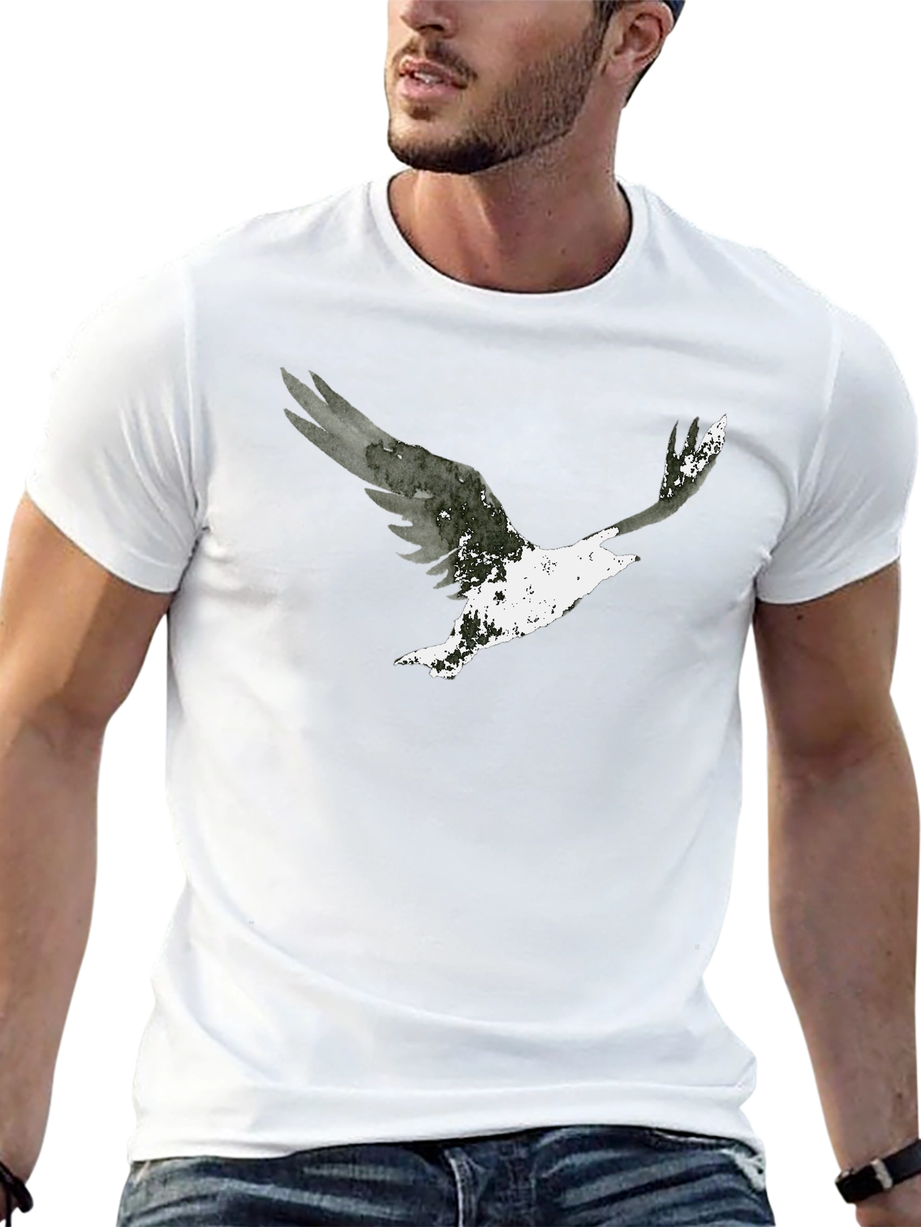 Abstract Eagle Graphic Tee - Mens Black T-Shirt