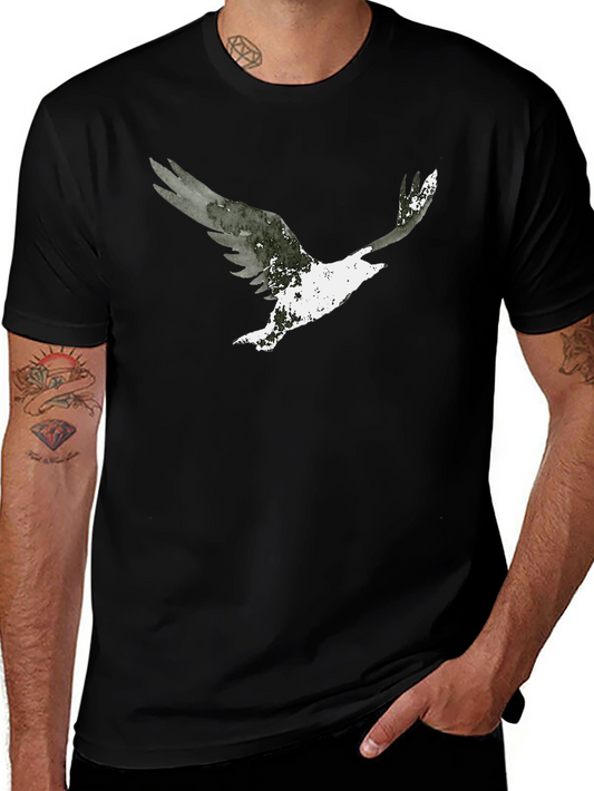 Abstract Eagle Graphic Tee - Mens Black T-Shirt
