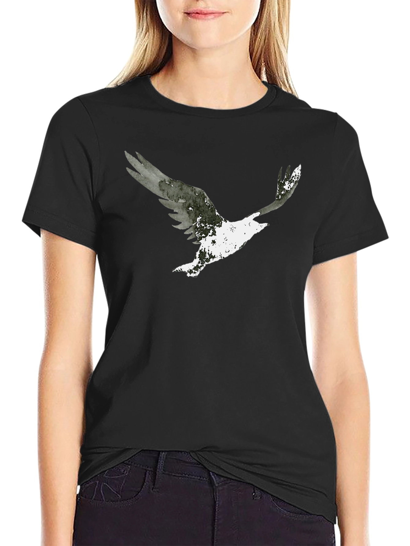 Abstract Eagle Graphic Tee - Mens Black T-Shirt