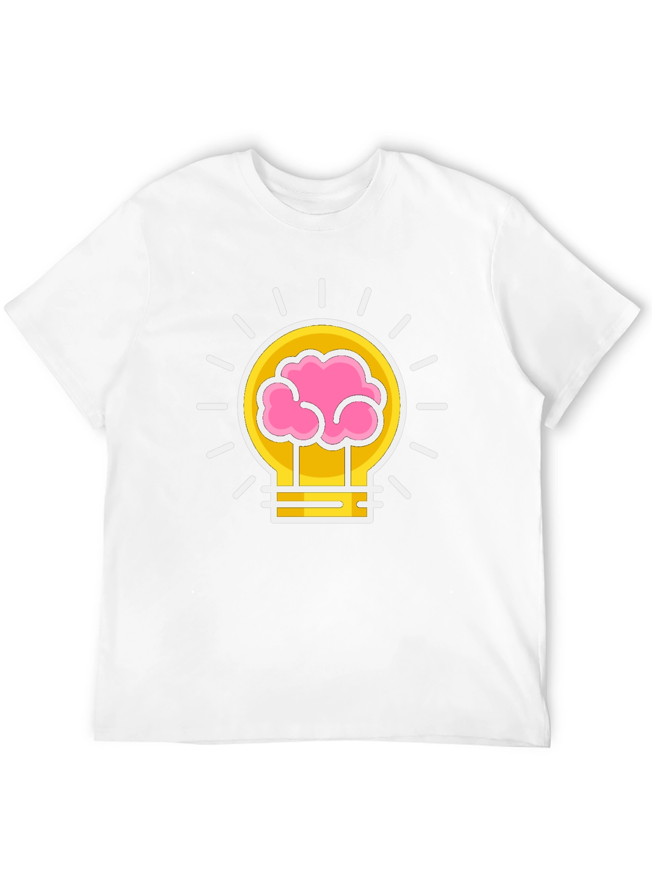 Brain Power Lightbulb Graphic Tee - Black Cotton T-Shirt