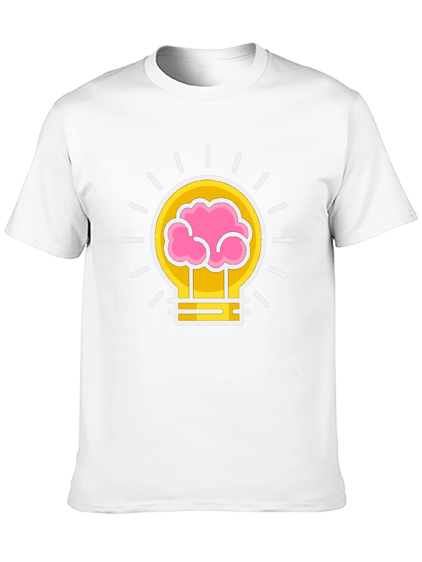 Brain Power Lightbulb Graphic Tee - Black Cotton T-Shirt