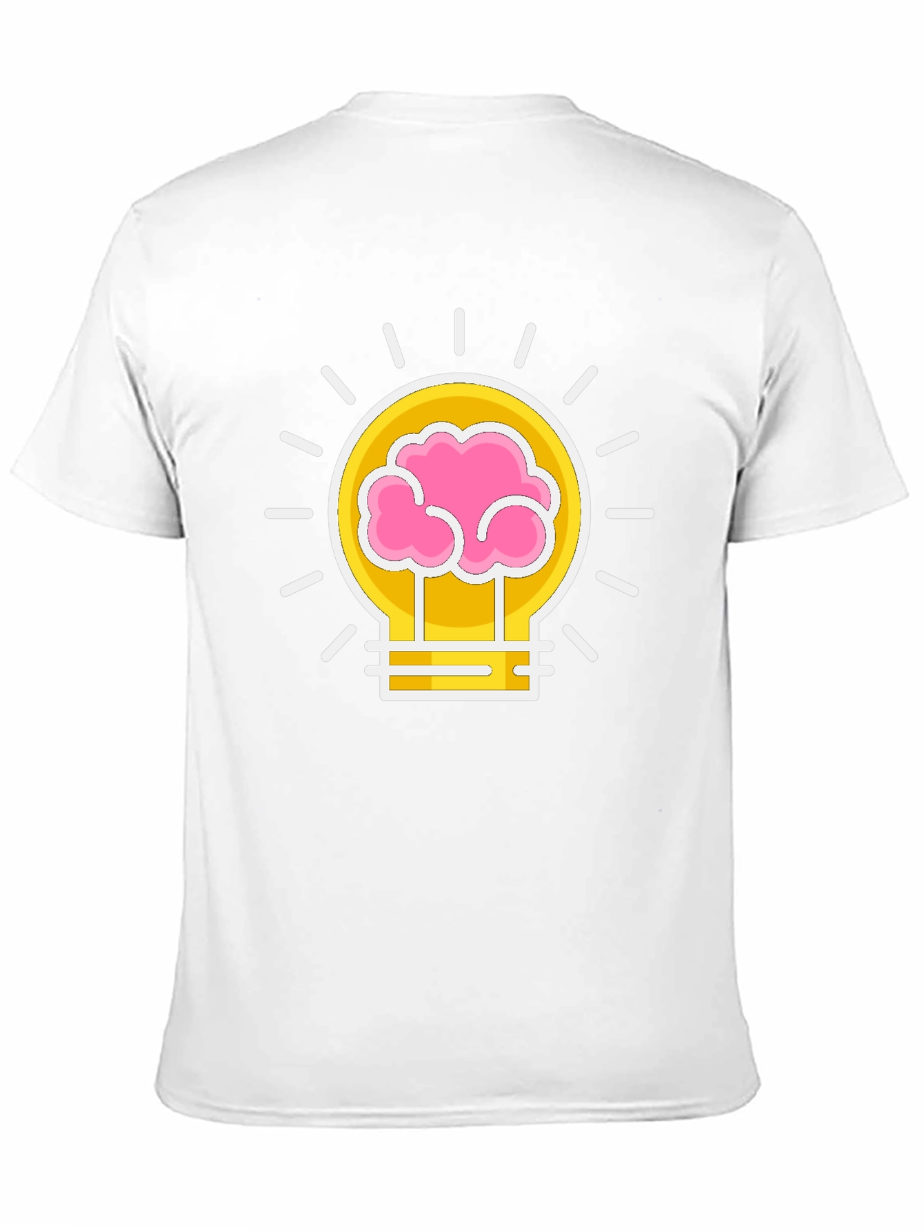 Brain Power Lightbulb Graphic Tee - Black Cotton T-Shirt