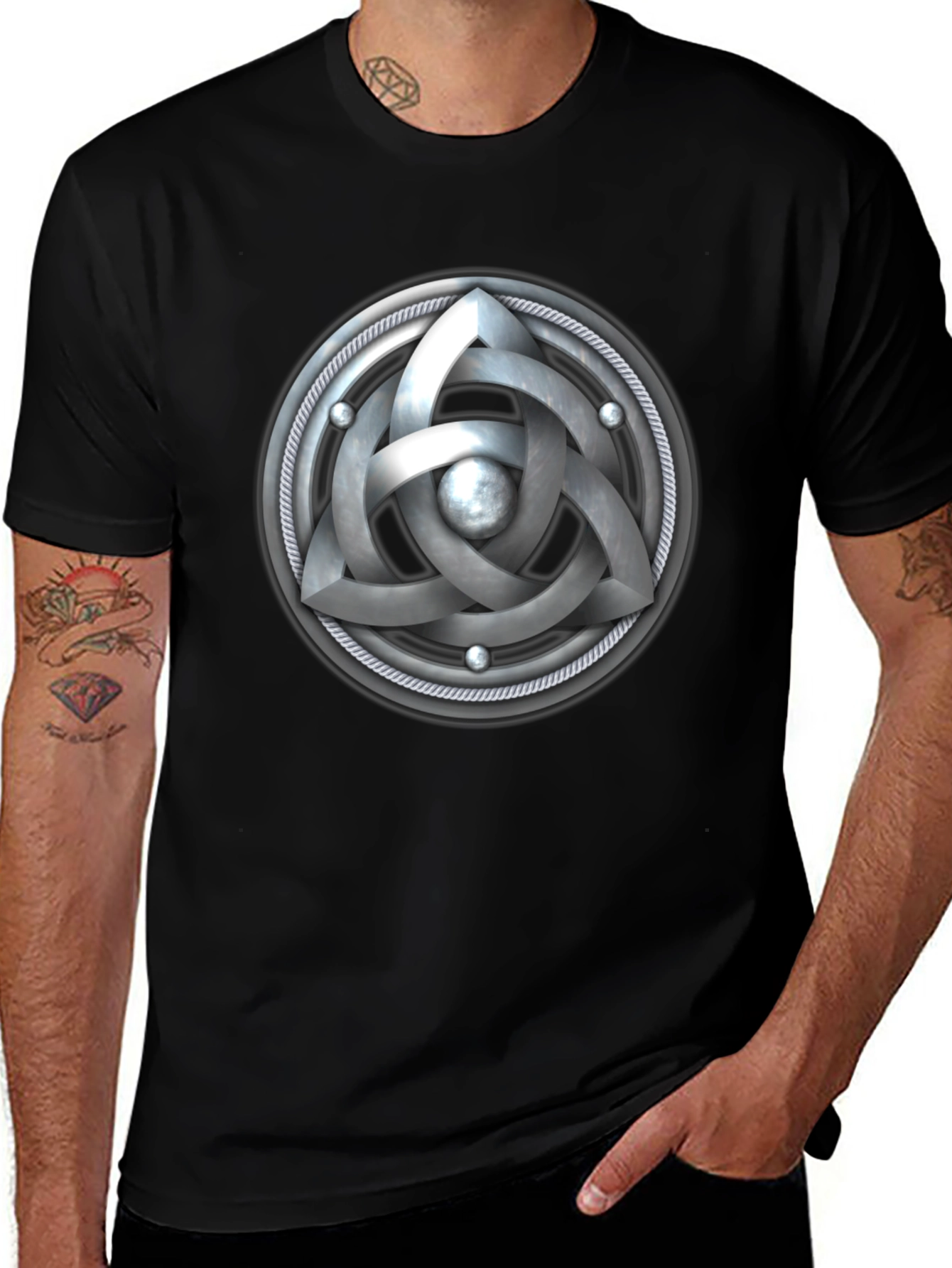 Celtic Knot Triquetra Black T-Shirt