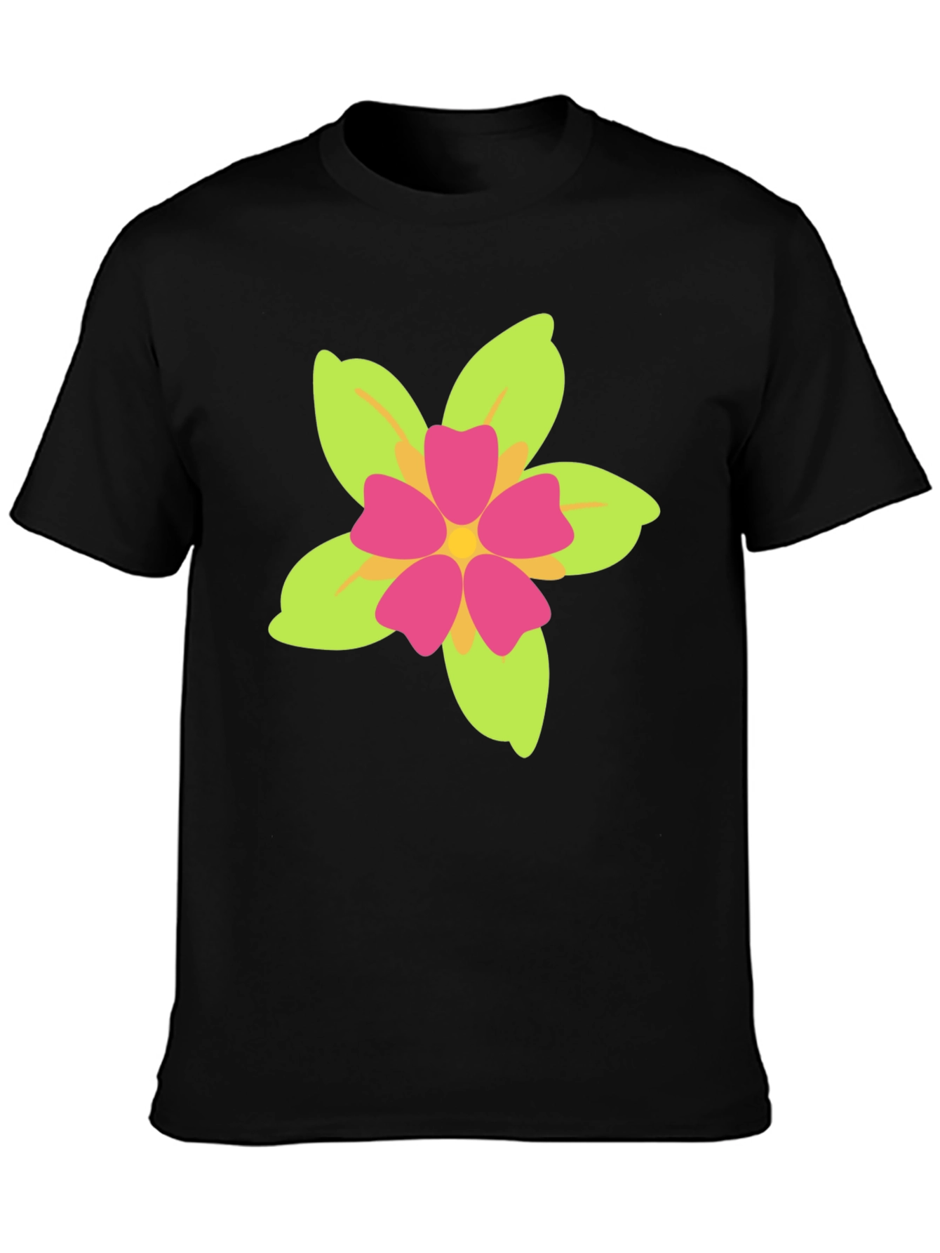 Floral Print Black T-Shirt - Casual Style