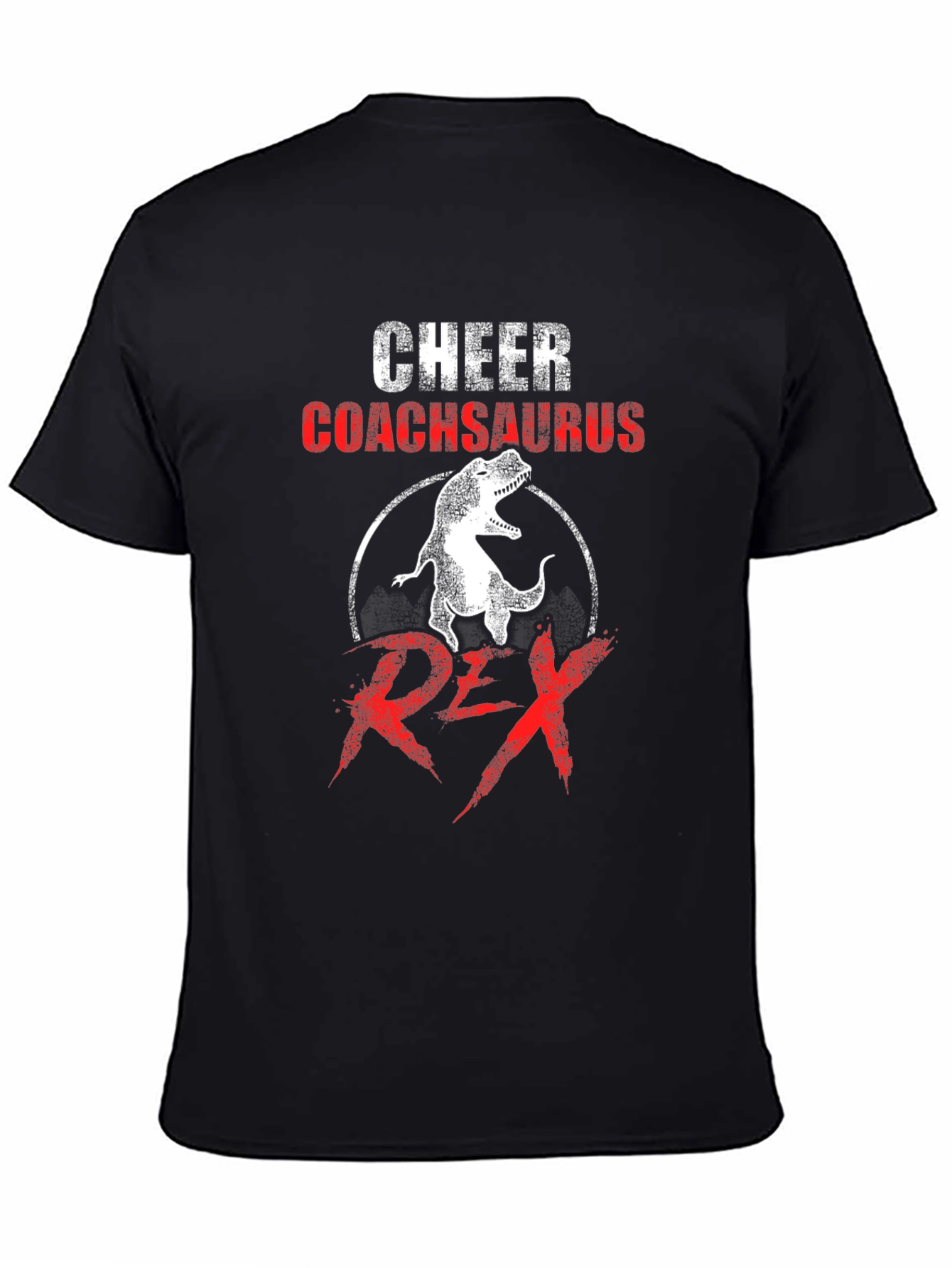 Cheer Coachsaurus Rex T-Shirt - Dinosaur Graphic Tee
