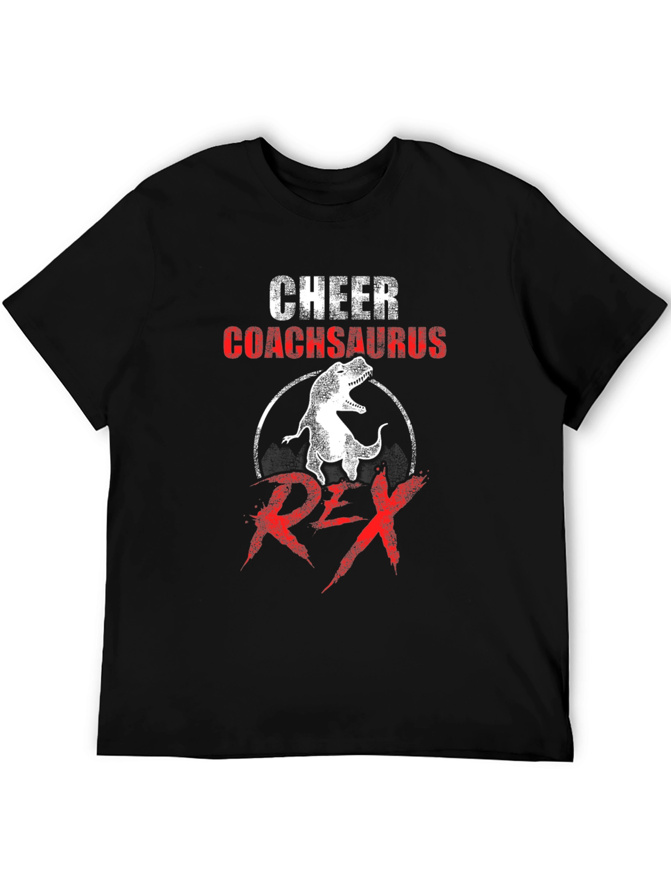 Cheer Coachsaurus Rex T-Shirt - Dinosaur Graphic Tee