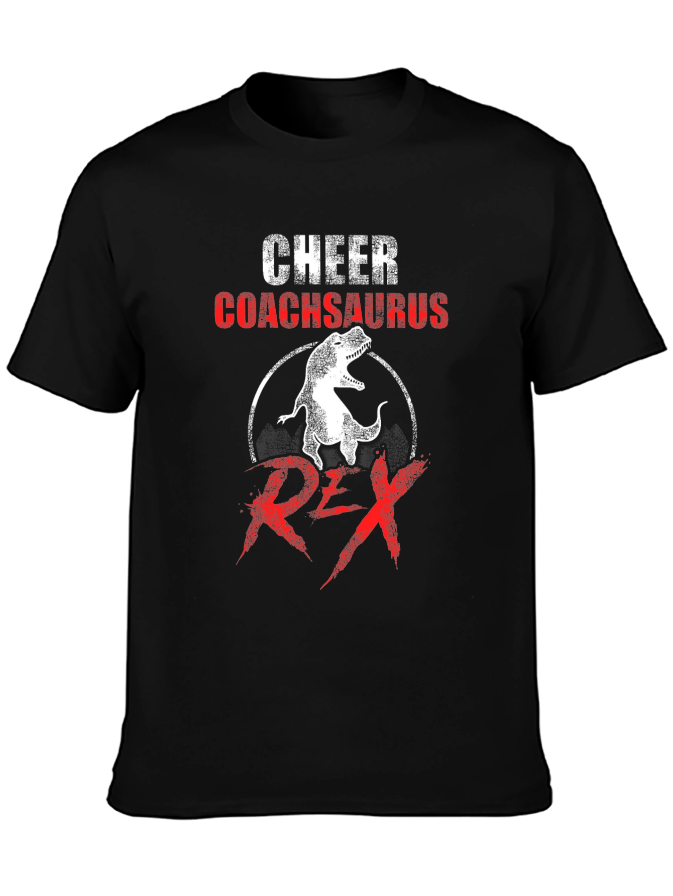 Cheer Coachsaurus Rex T-Shirt - Dinosaur Graphic Tee