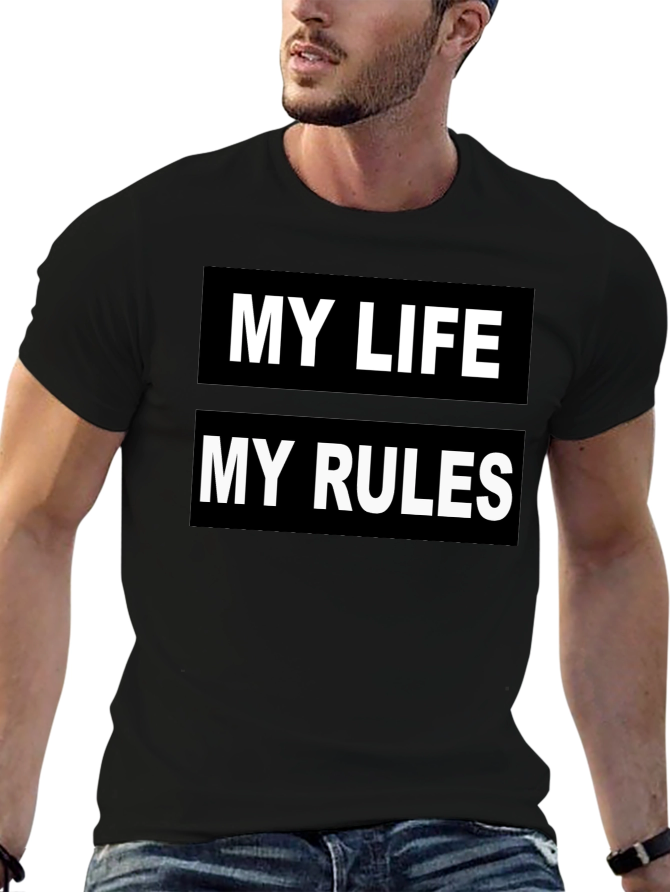 My Life My Rules Graphic Tee - Black