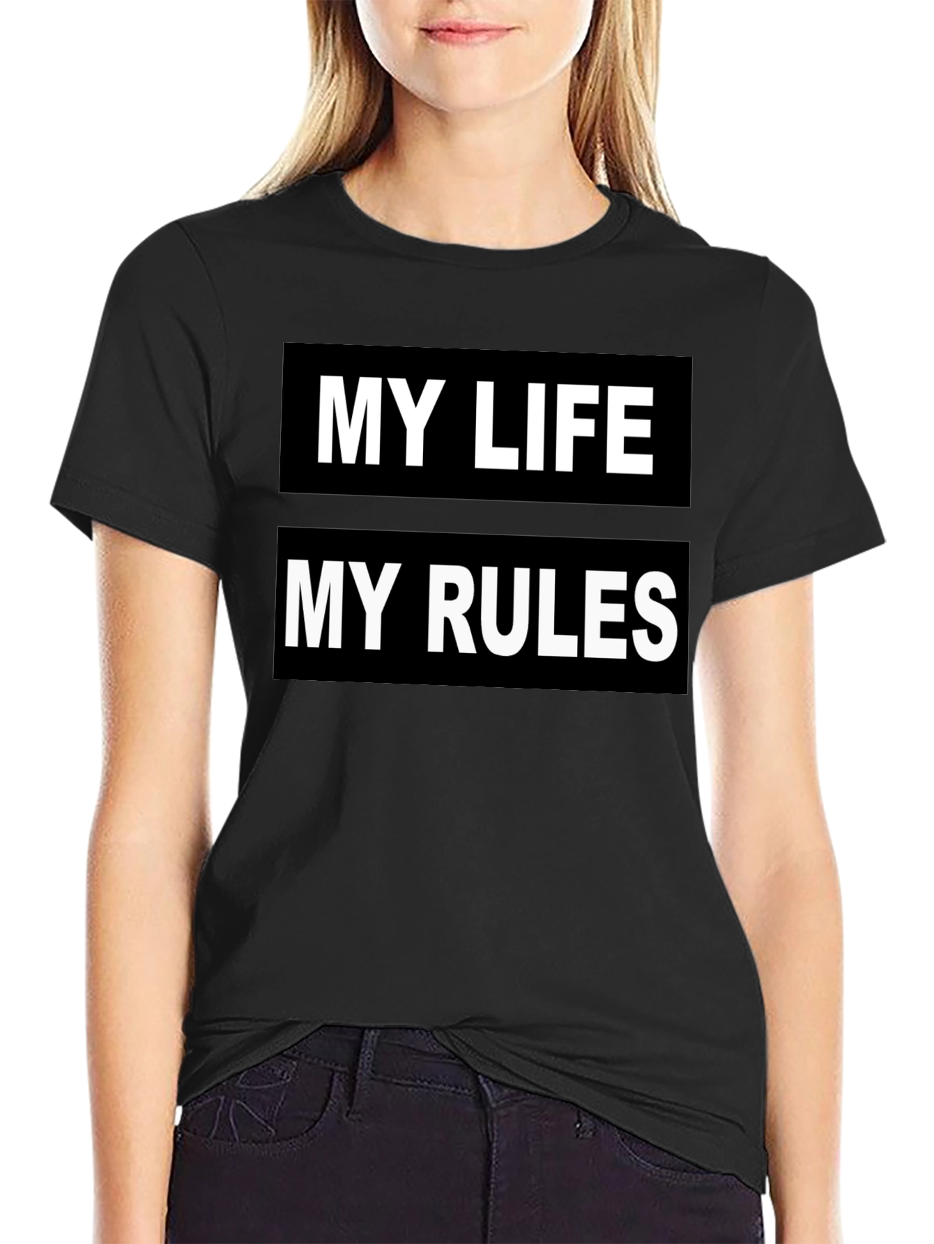 My Life My Rules Graphic Tee - Black