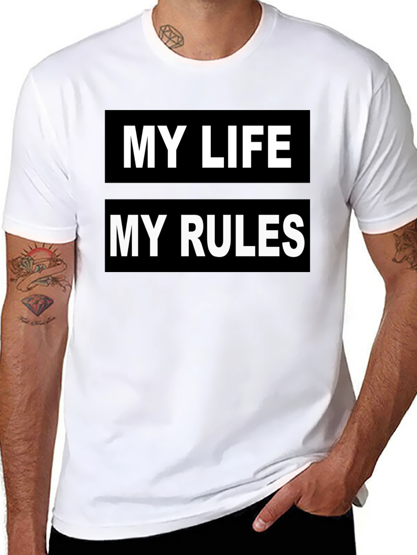My Life My Rules Graphic Tee - Black