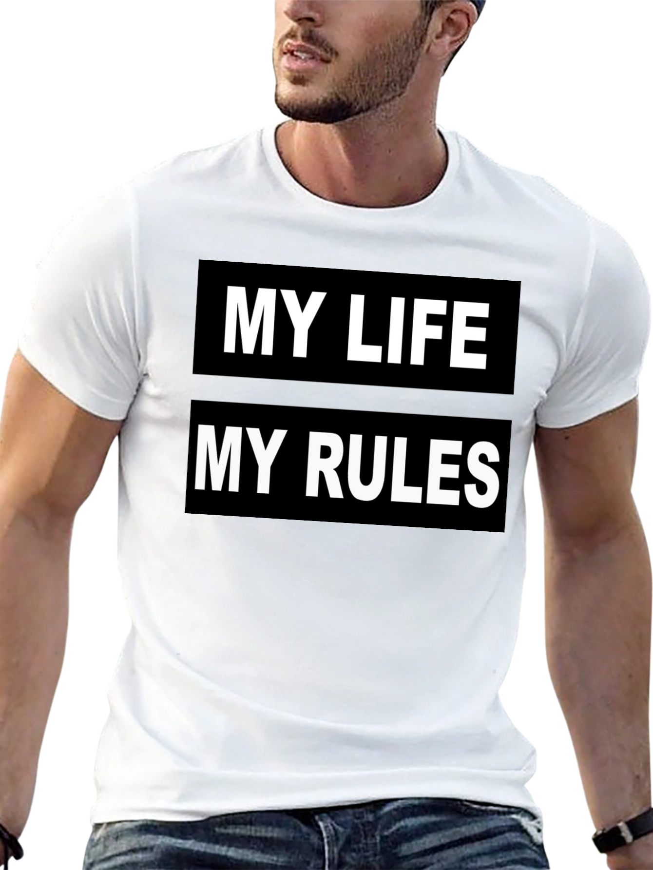 My Life My Rules Graphic Tee - Black
