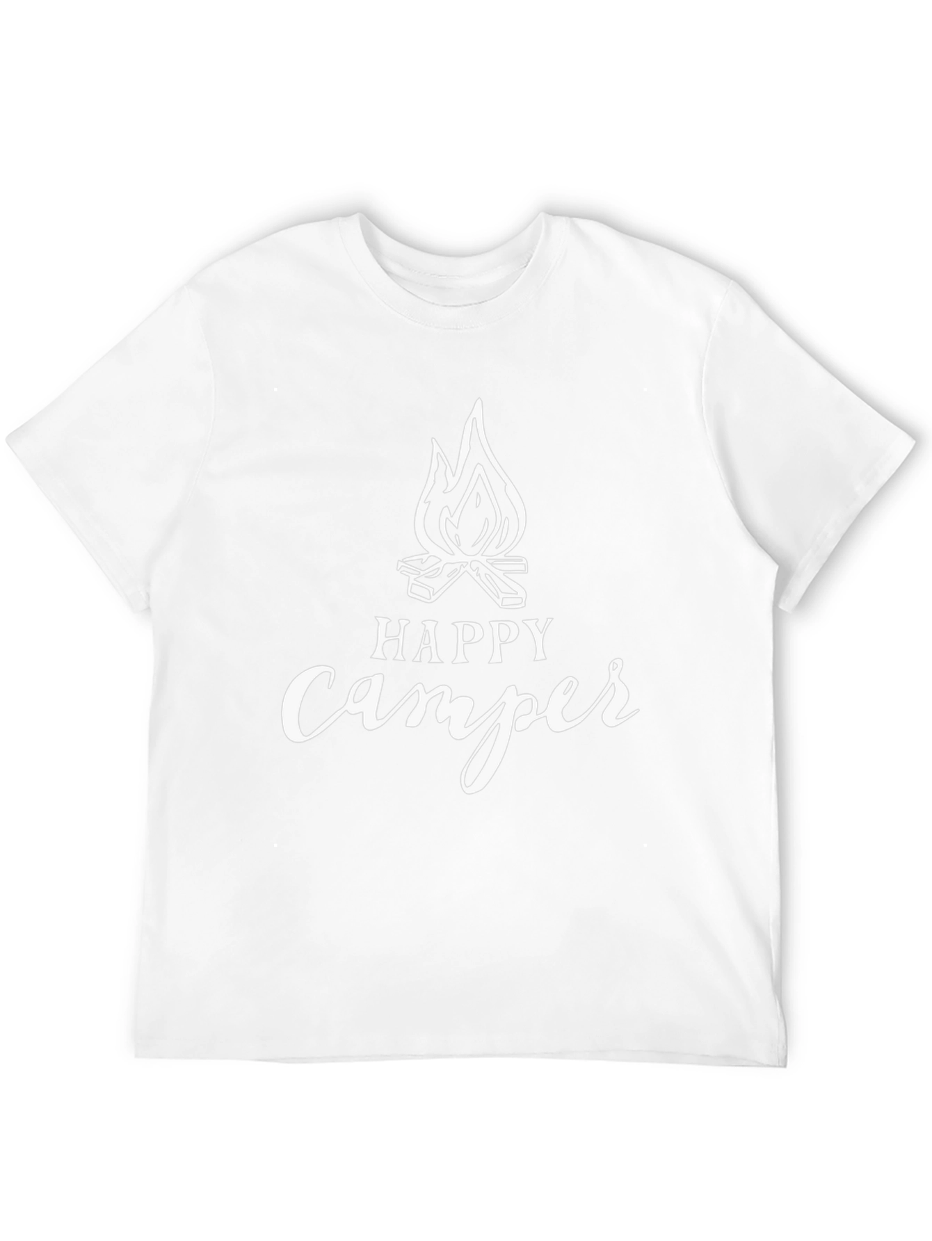 Happy Camper Graphic Tee - Black Cotton Camping Shirt