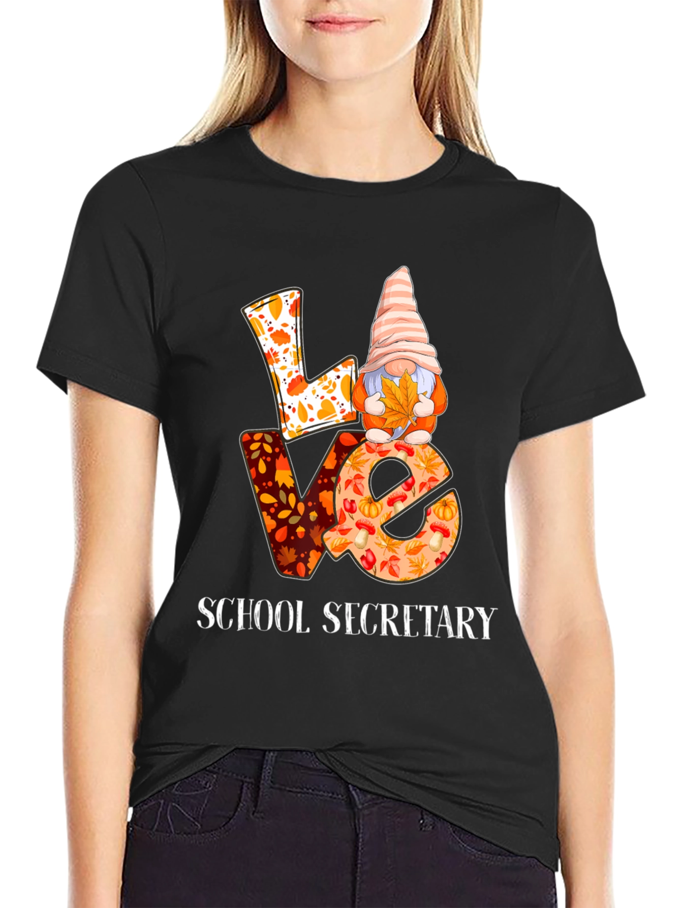 School Secretary Fall Gnome T-Shirt