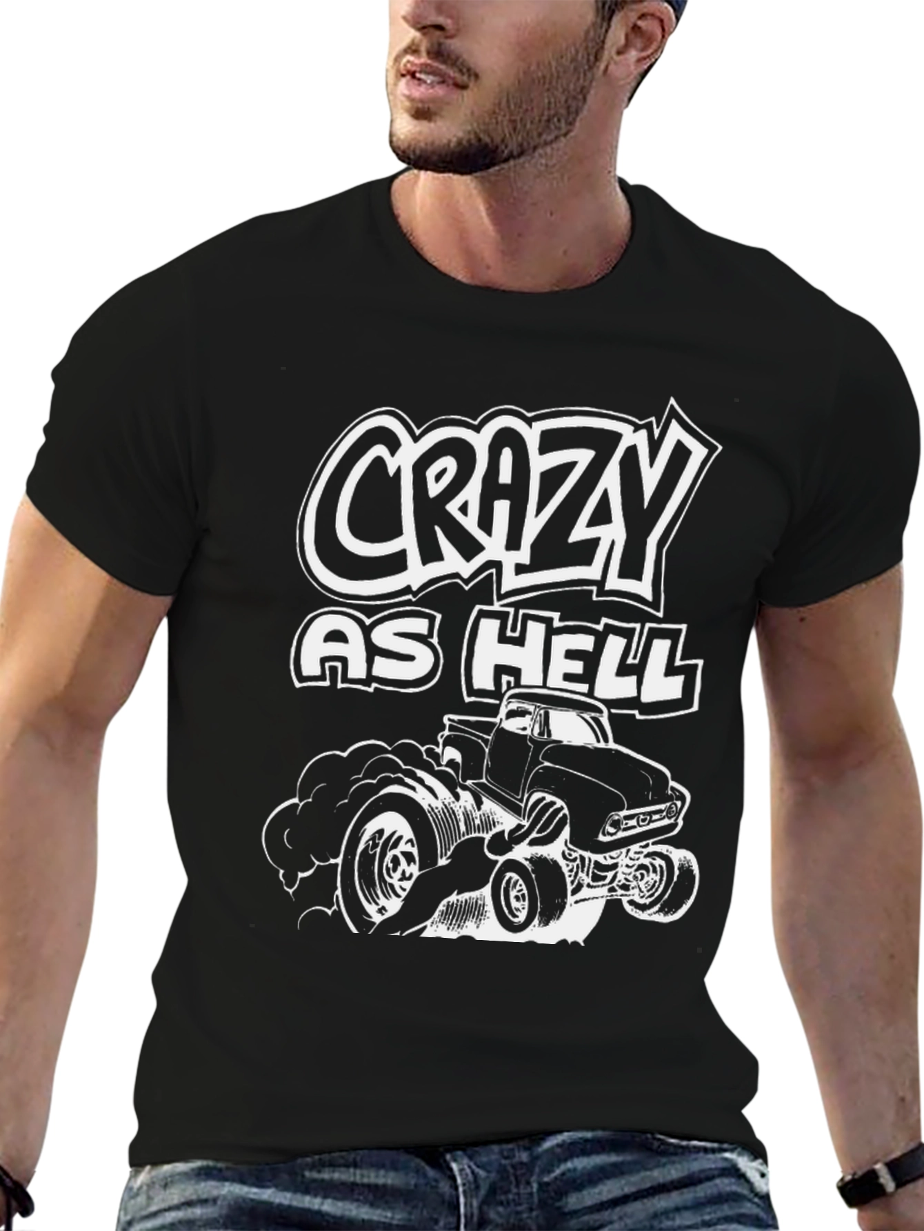 Crazy As Hell Truck Graphic T-Shirt