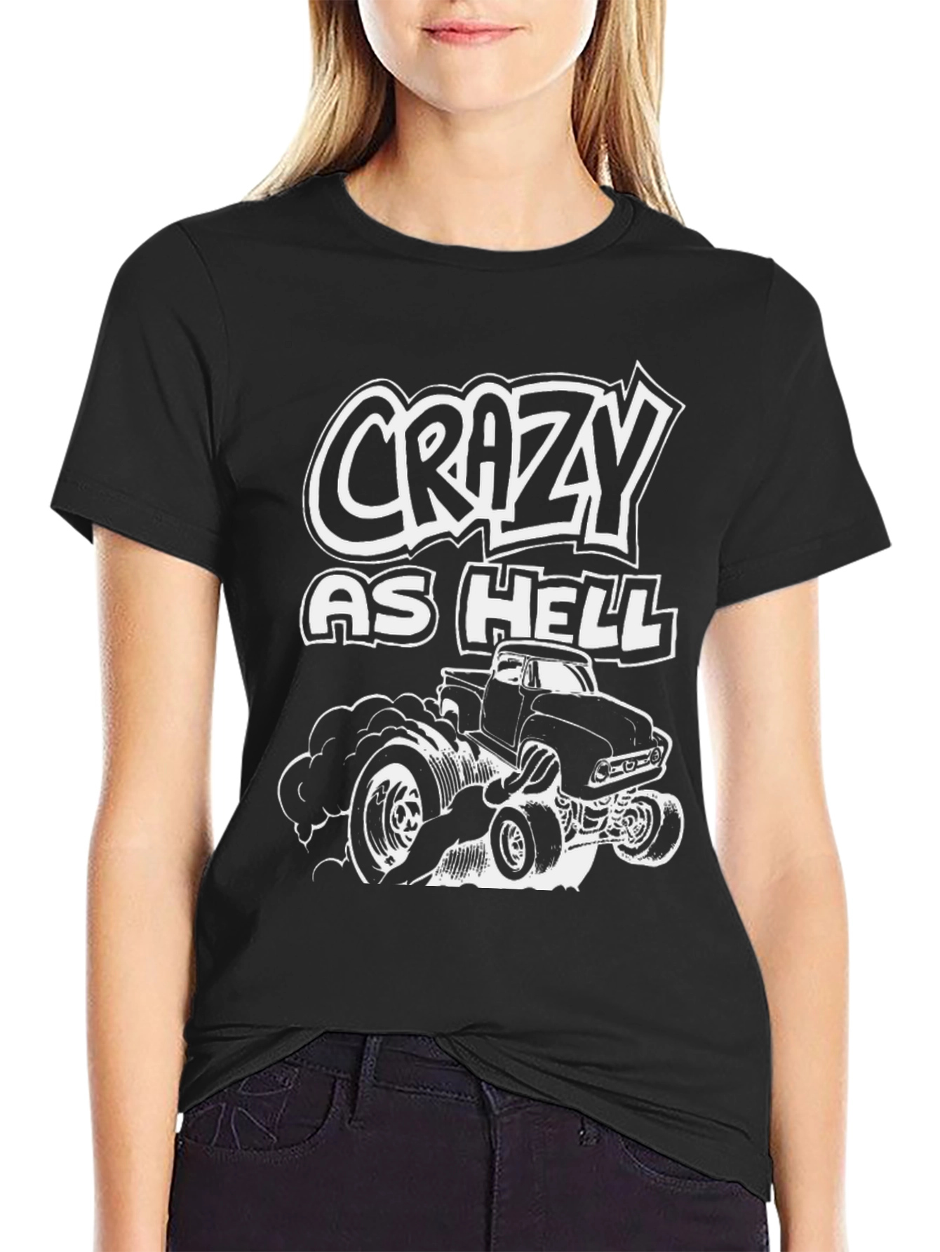 Crazy As Hell Truck Graphic T-Shirt