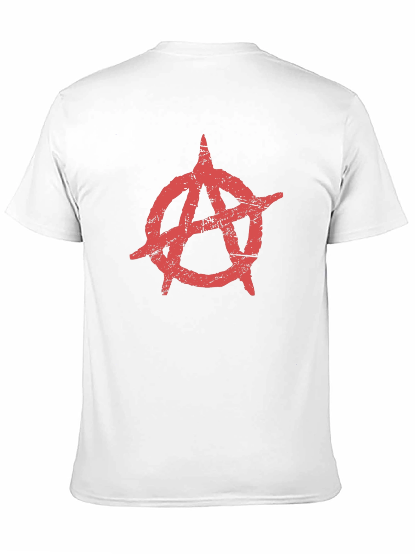 Anarchy Symbol T-Shirt - Distressed Red Print