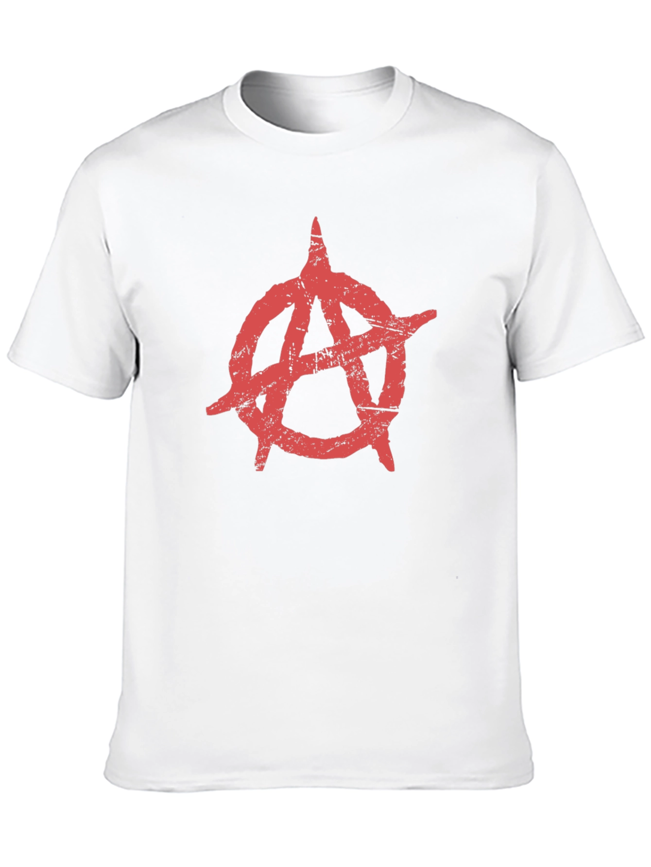 Anarchy Symbol T-Shirt - Distressed Red Print