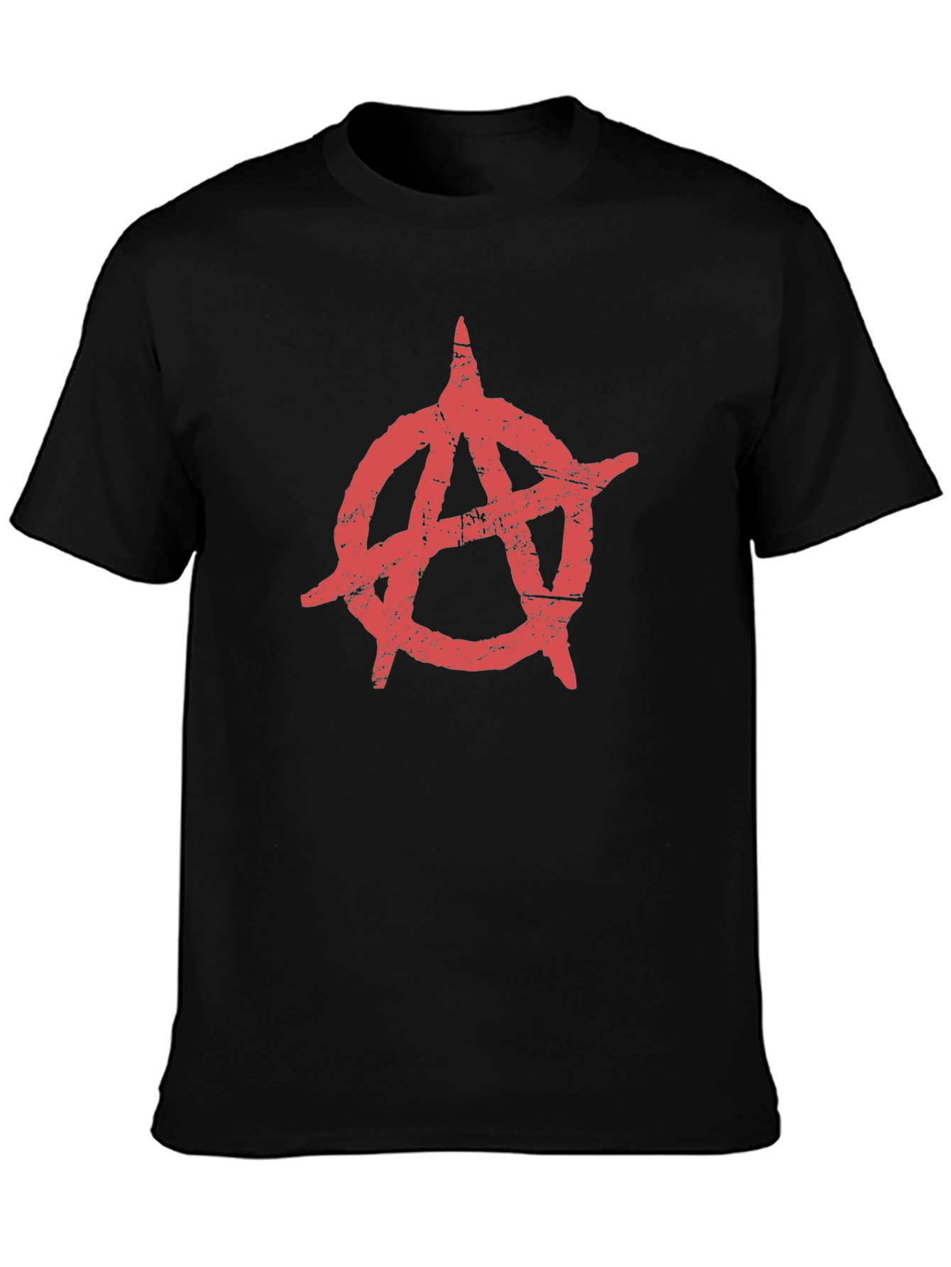Anarchy Symbol T-Shirt - Distressed Red Print