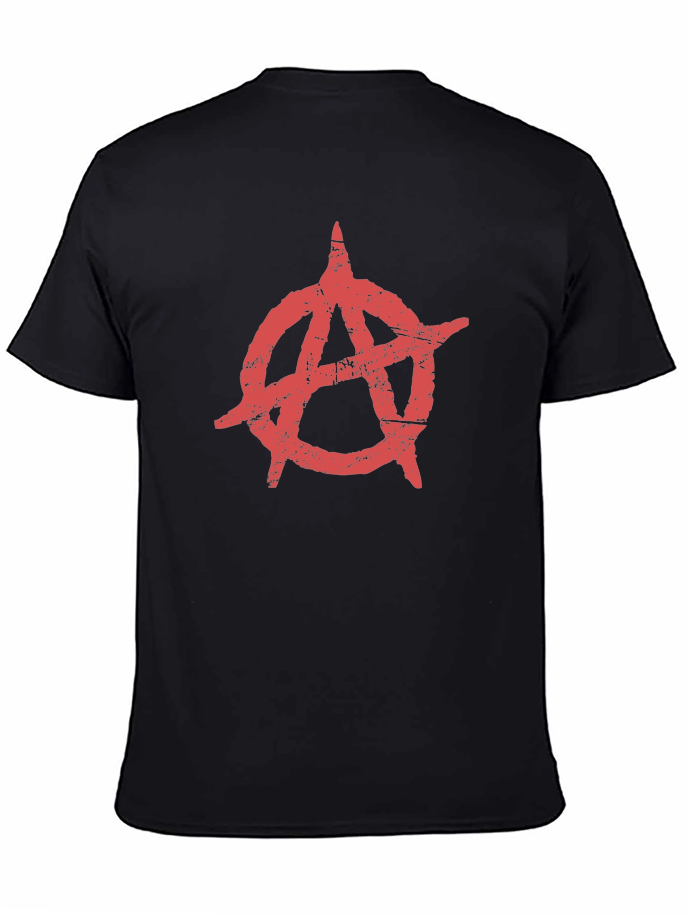 Anarchy Symbol T-Shirt - Distressed Red Print