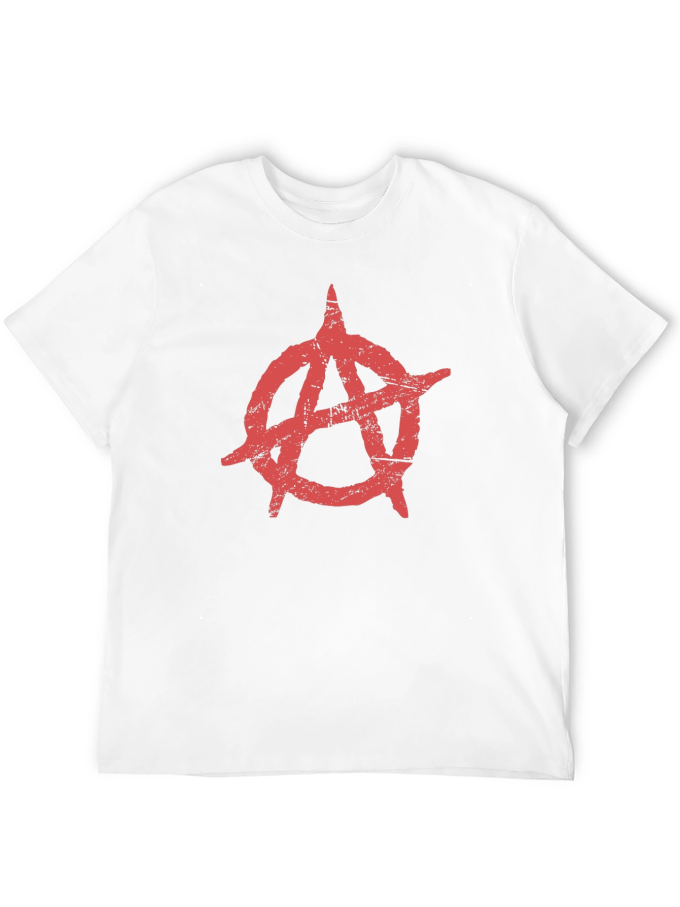 Anarchy Symbol T-Shirt - Distressed Red Print