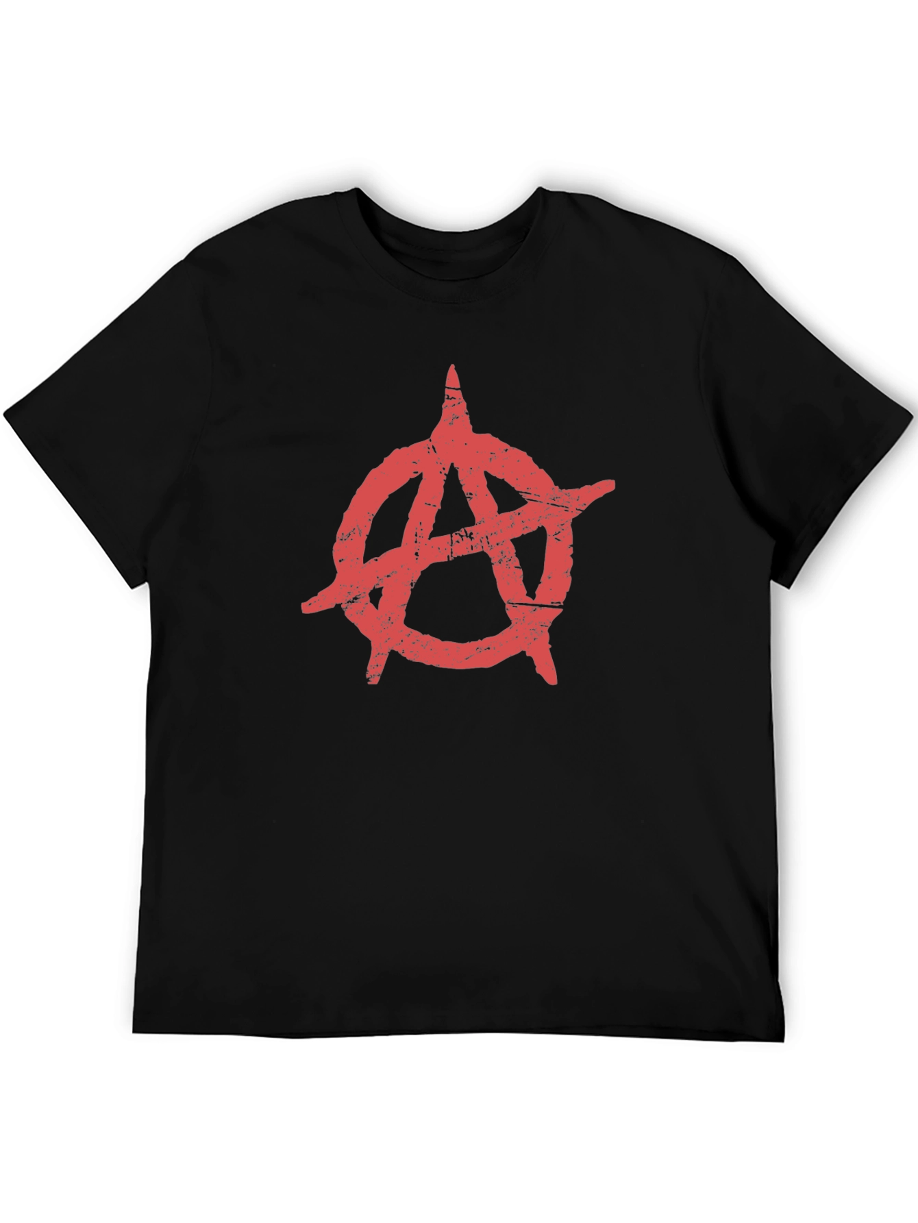 Anarchy Symbol T-Shirt - Distressed Red Print