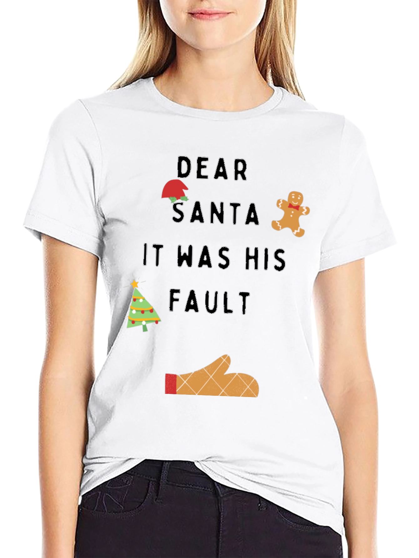 Dear Santa It Was His Fault Christmas T-Shirt