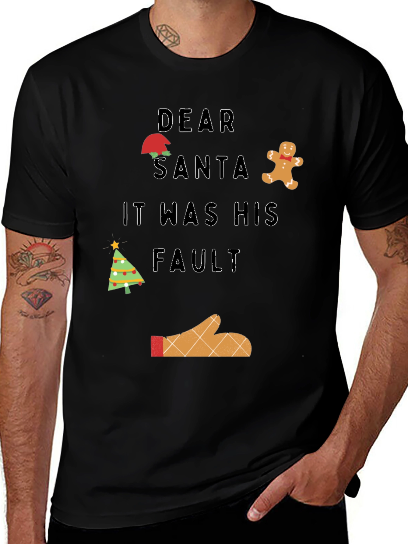 Dear Santa It Was His Fault Christmas T-Shirt