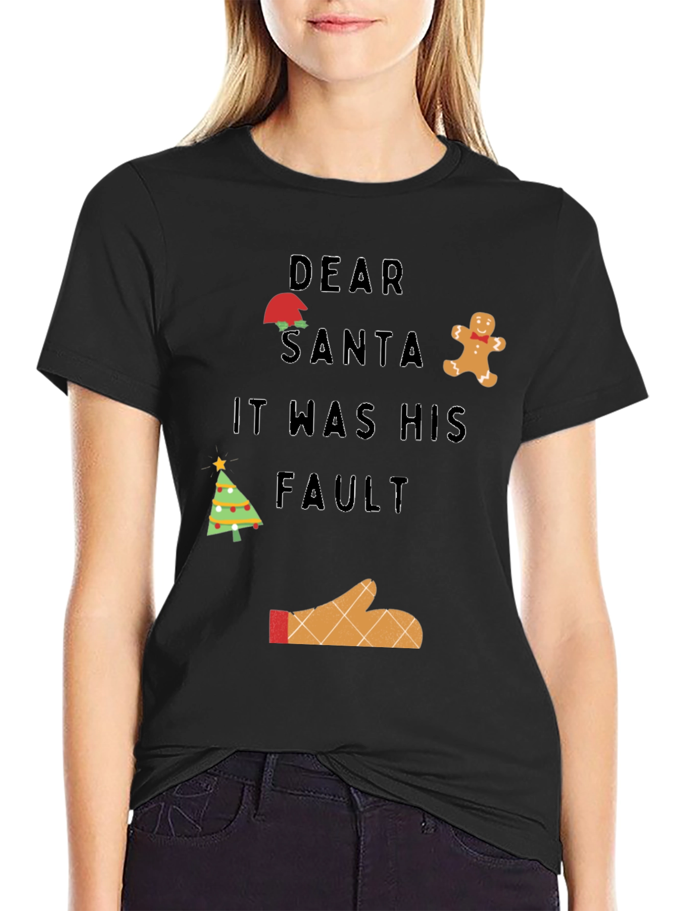 Dear Santa It Was His Fault Christmas T-Shirt